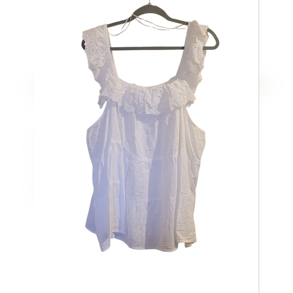 Old Navy White Ruffled Women's Tank Top Size 4X NWOT - Picture 2 of 5